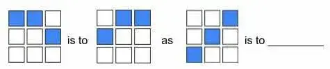 Top: left & center, middle: right IS TO top: right  & center, middle: left AS top: right, middle: center, bottom: left IS TO