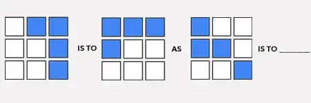 Top: center & right, middle: right, bottom: right IS TO top: all, middle: left AS top: left, middle: left & center, bottom: r