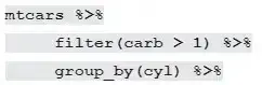 mtcars %>% _filter(carb > 1) %>%_group_by(cyl) %>%