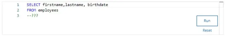 Chinook database - employees birthdate