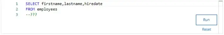 Chinook database - hiredate column